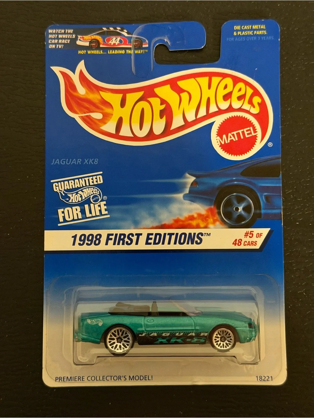 Hot Wheels Mattel Jaguar XK8 Toy Car - Teal Convertible